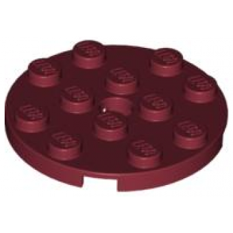 plaat rond 4x4 met gat dark red